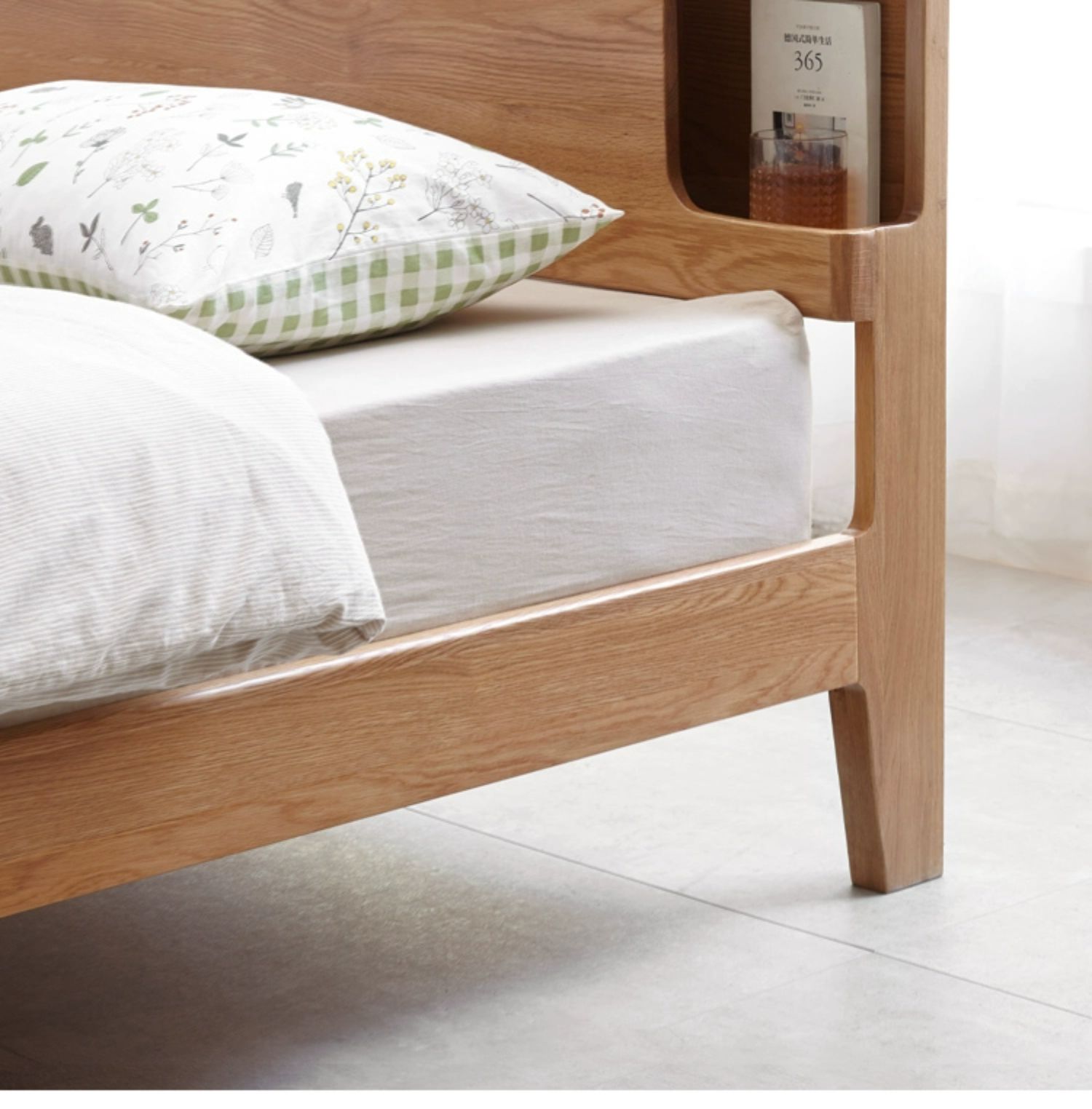 Oak Solid Wood Luminous Bed