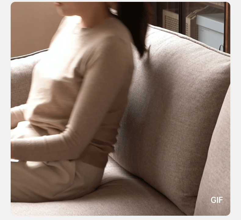 Oak Solid Wood Leather, Fabric Straight Sofa.