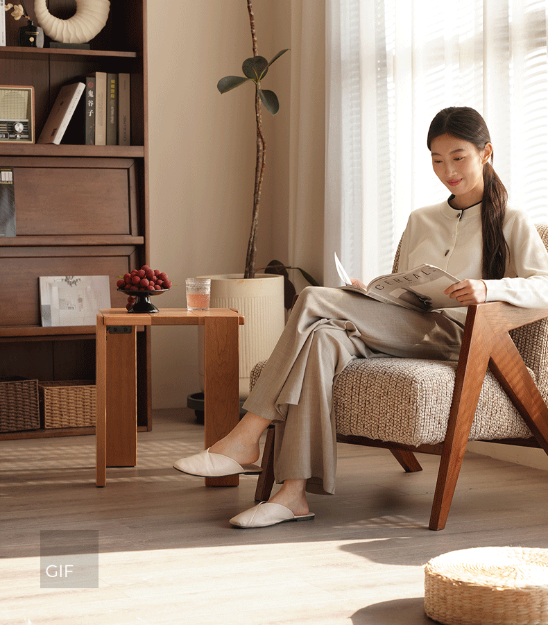 Black Walnut, Cherry Solid Wood Modern Square Side Table