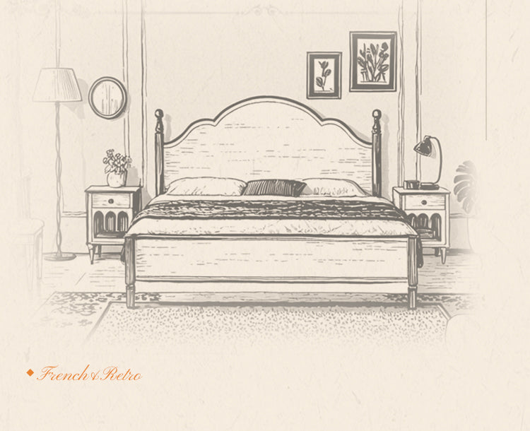 Black Walnut Solid Wood American Large Board Vintage Double Bed