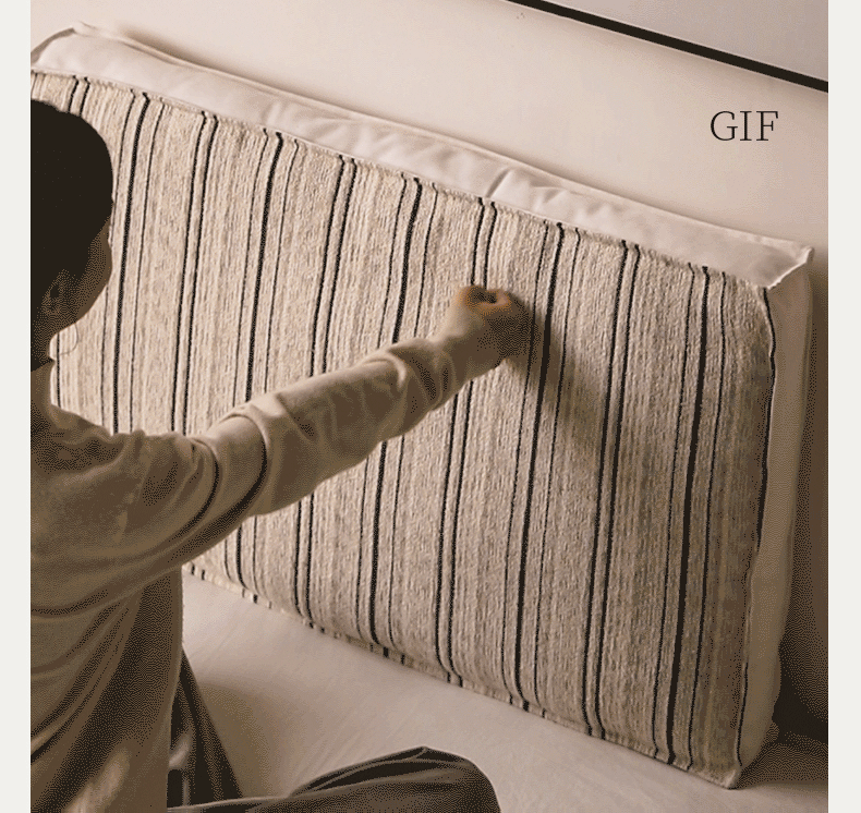 Fabric Bed Headboard Pillow with Large Removable Backrest Cushion