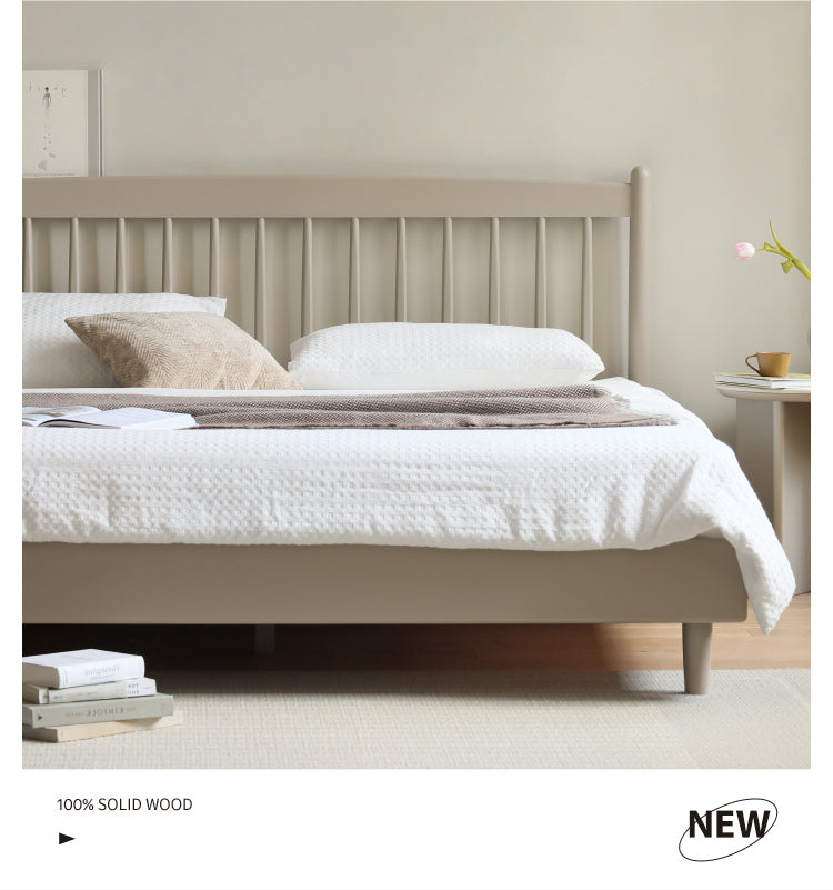 Ash Solid Wood Light Luxury Bed