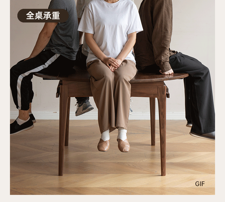 Oak Solid Wood Modern Folding Round Dining Table