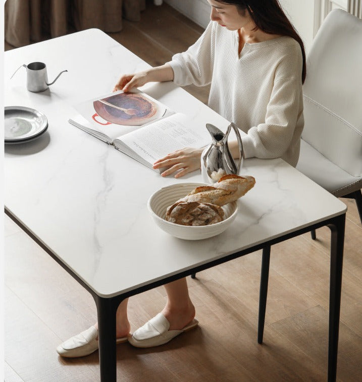 Metal Rock Plate Slate Italian Light Luxury Dining Table