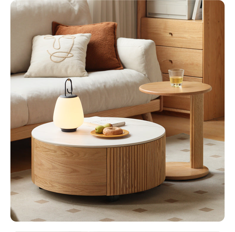 Oak Solid Wood Rock Plate Coffee Table