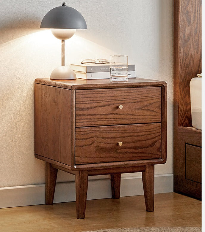 Oak Solid Wood Nordic Nightstand.
