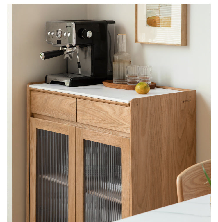 Oak Solid Wood, Solid RubberWood Nordic Modern Sideboard