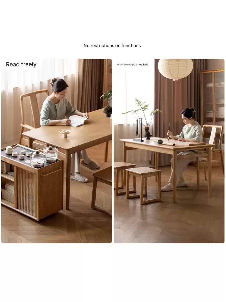 Ash Solid Wood Modern Dual-Purpose Tea Table.