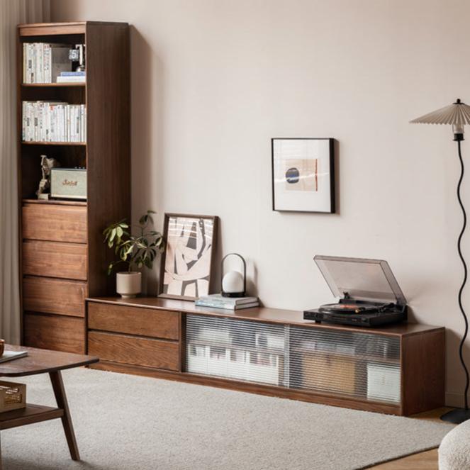 Oak, Solid Rubberwood TV Wall Cabinet.