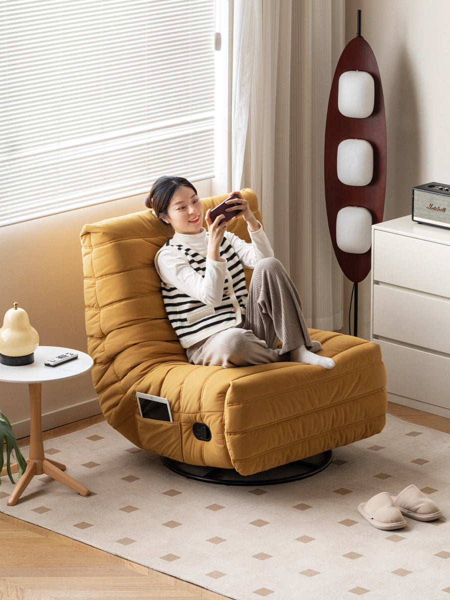 Caterpillar Rotatable Technology Fabric Lazy Chair