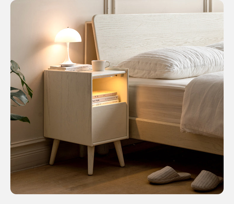 Solid Rubberwood Nightstand.