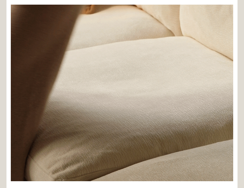 Fabric White Cream Style Down Sofa.