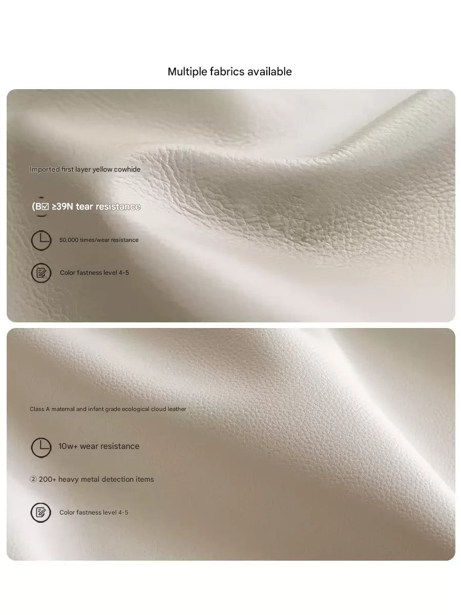 Ash Solid Wood Genuine Leather, Technical Cloth Box Storage Bed