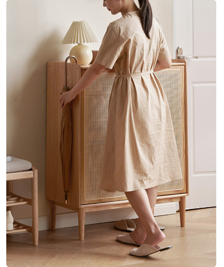 Oak, Black Walnut, Beech Solid Wood Shoe Cabinet