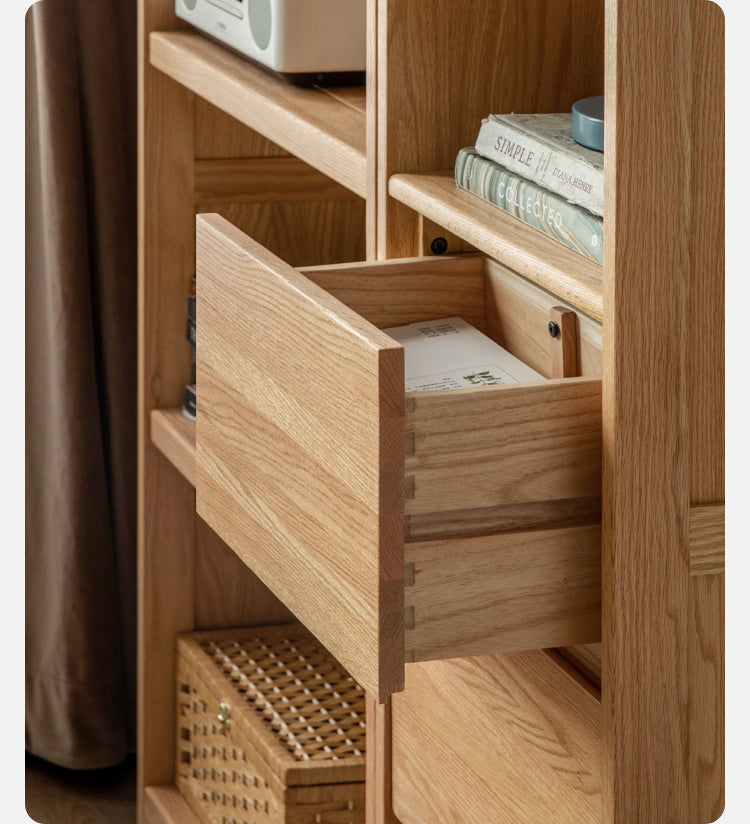 Ash Solid Wood Combination Bookcase Bookshelf