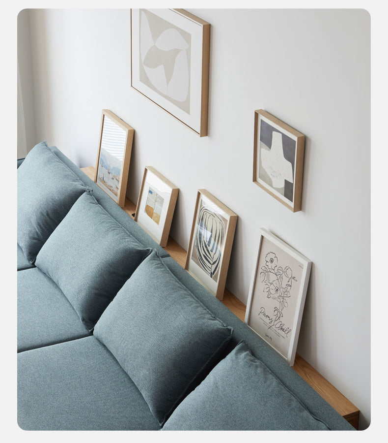 Oak Solid Wood Sofa Rear Storage Modern Wall Shelf