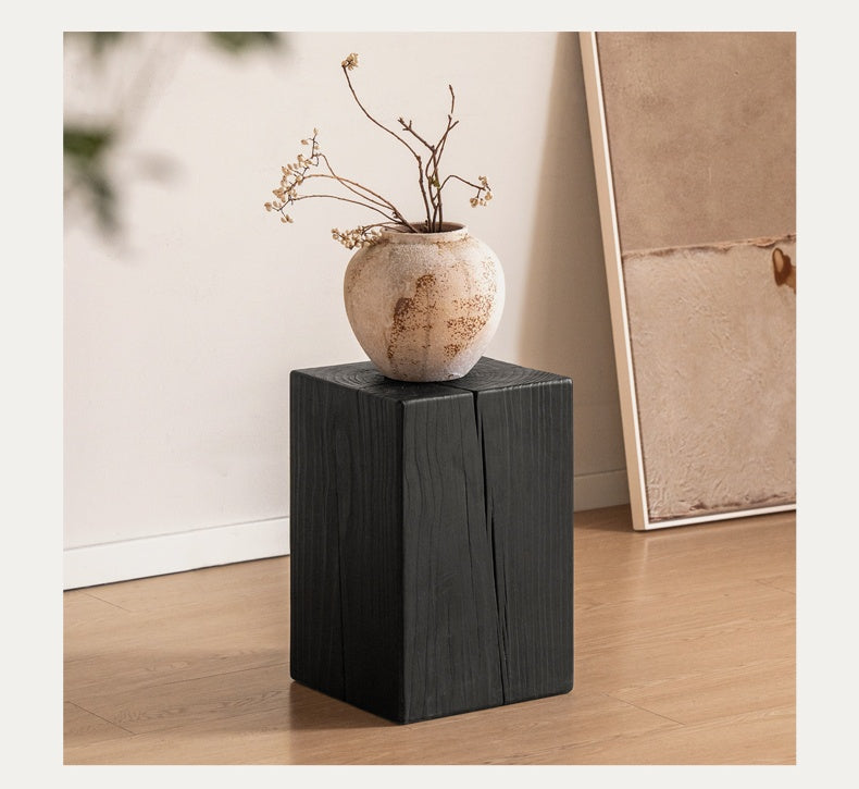 Pine Solid Wood Wabi Sabi Style Side Table