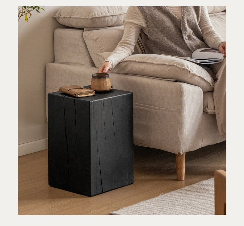 Pine Solid Wood Wabi Sabi Style Side Table