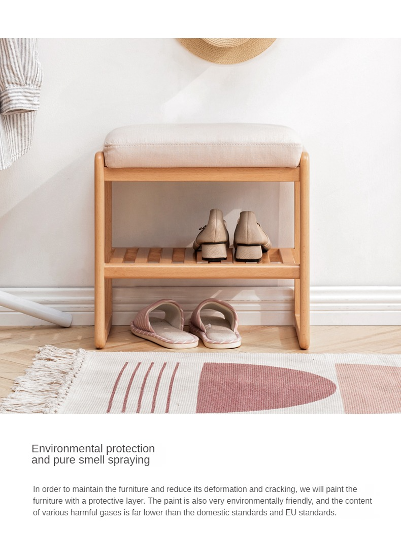 Beech Solid Wood Shoe Changing Stool