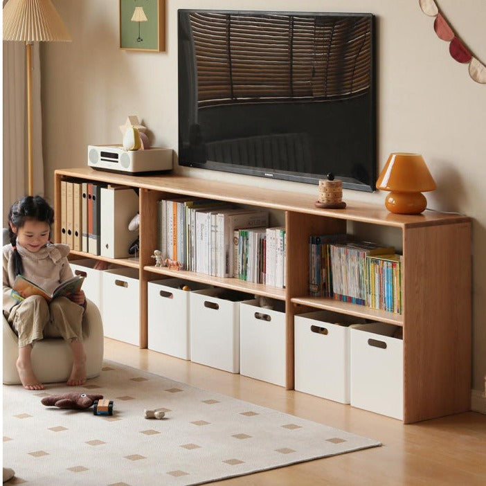 Oak, Solid Rubberwood TV Cabinet Minimalist Children's Toy