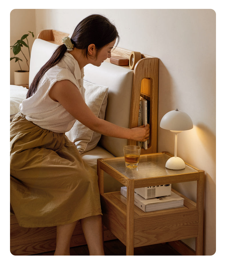 Oak Solid Wood Box Bed Storage Technology Cloth