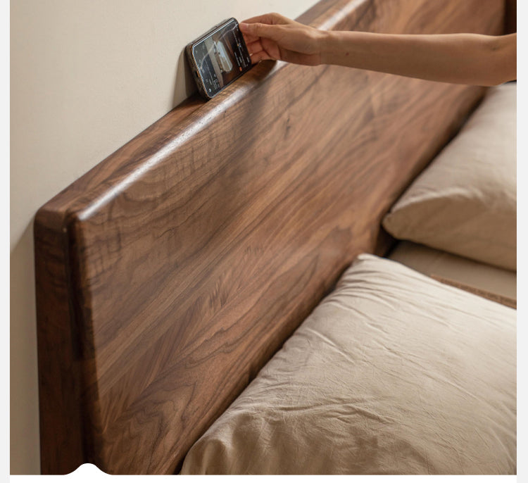 Oak, Black Walnut, Teak Solid Wood Suspended Bed