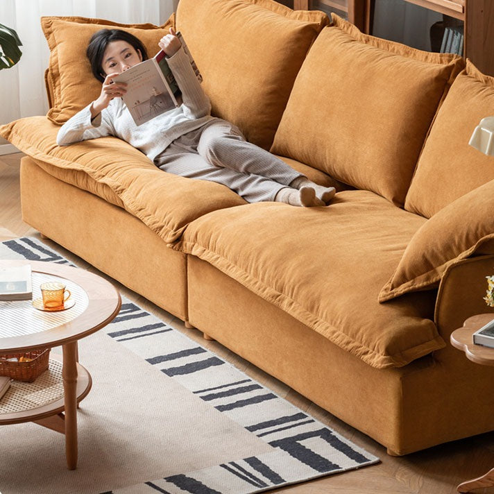 Fabric Down Modern Three-seat Sofa.