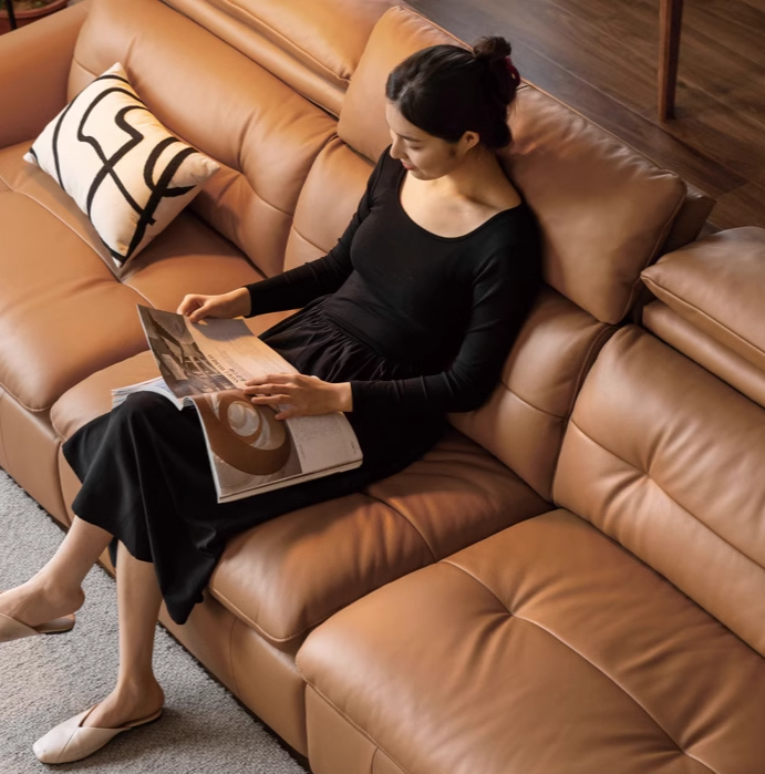 Leather Electric Luxury High Backrest Sofa