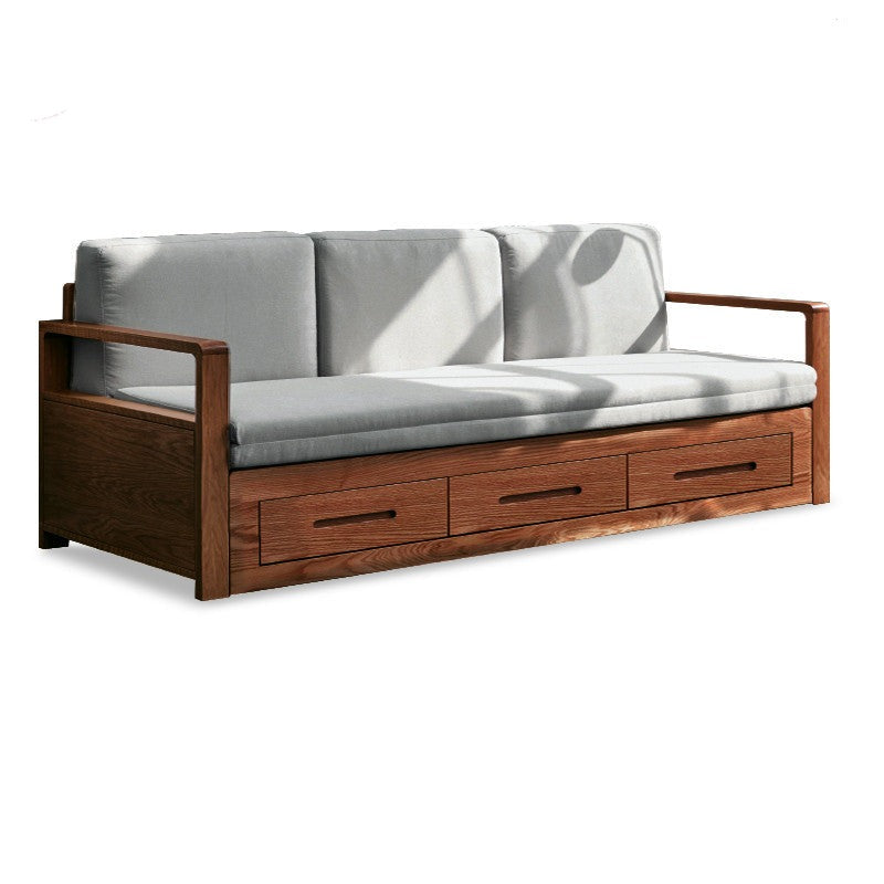 Oak, Ash Solid Woof Folding Storage Sofa Bed.