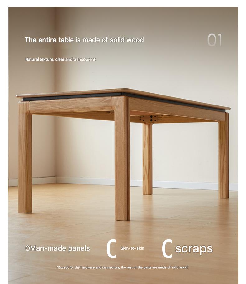 Ash, Oak Solid Wood Modern Dining Table