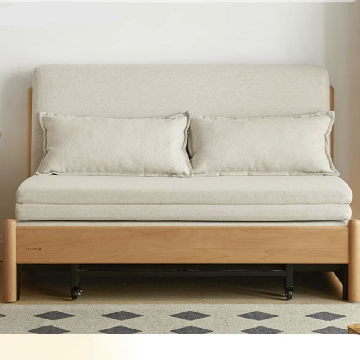 Beech Solid Wood Sofa Bed, Sleeper Sofa.