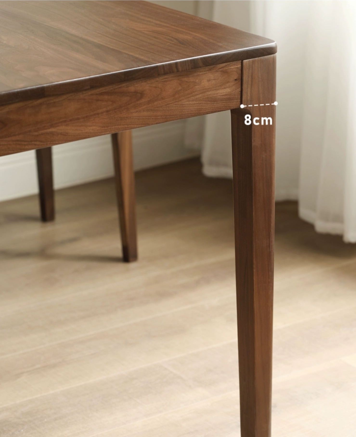Black Walnut, Sandalwood Solid Wood Rectangular Dining Table