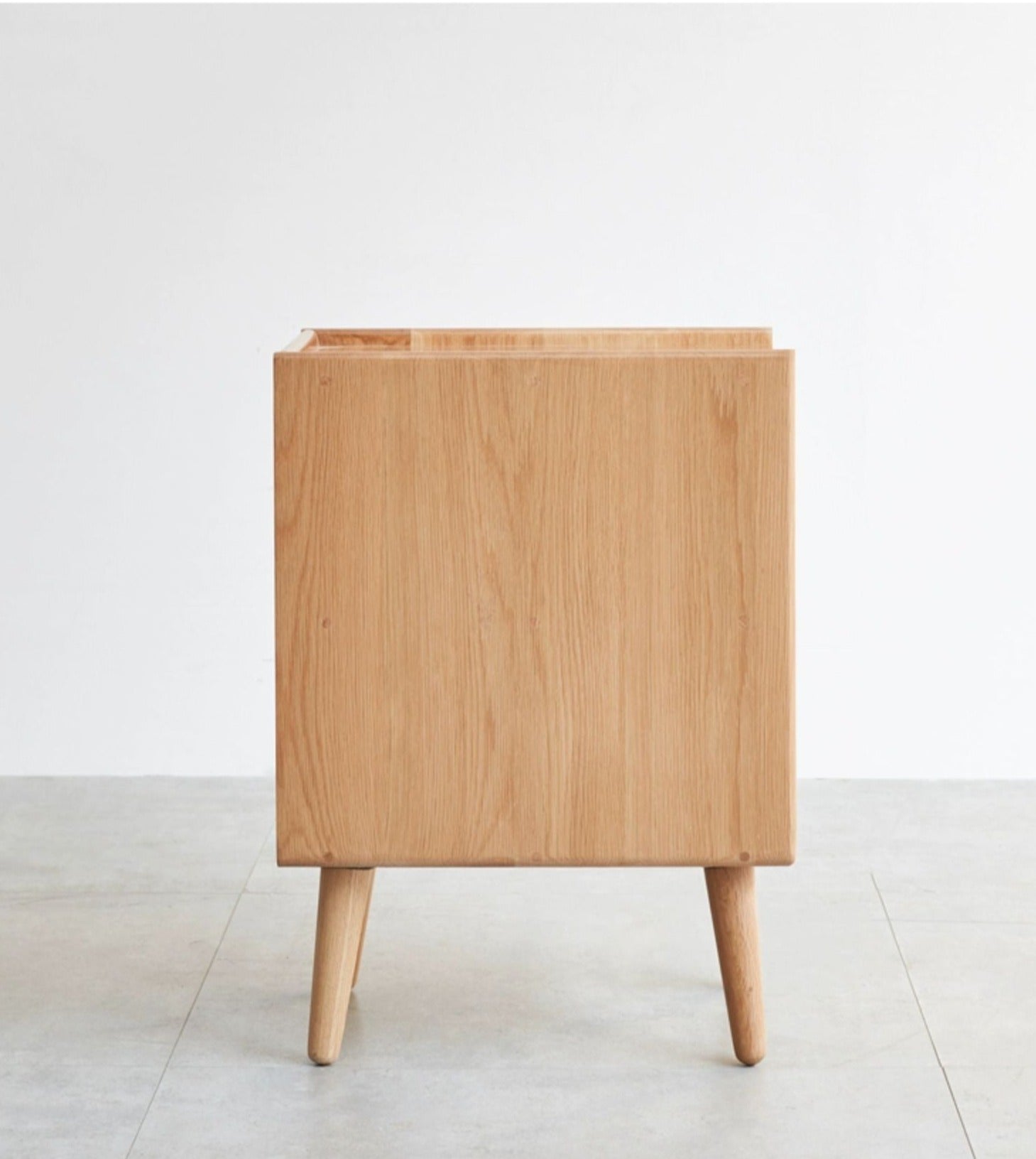Oak Solid Wood, Solid Rubberwood Ultra-Narrow Nightstand.