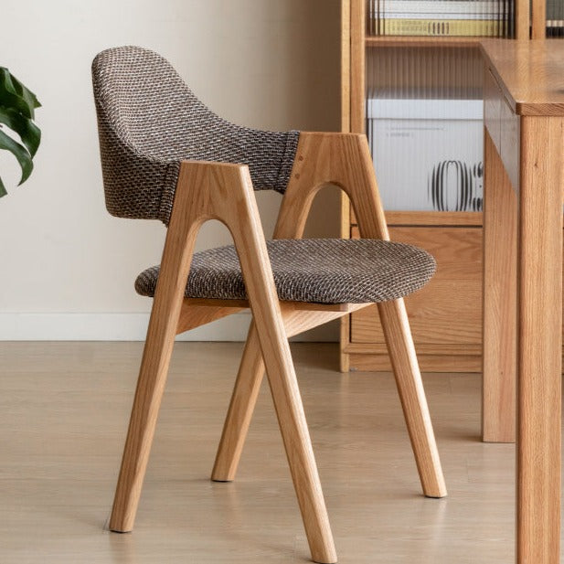 Black Walnut, Oak Solid Wood, Solid Rubberwood Chair with Soft Fabric/Leather Back 2 pcs