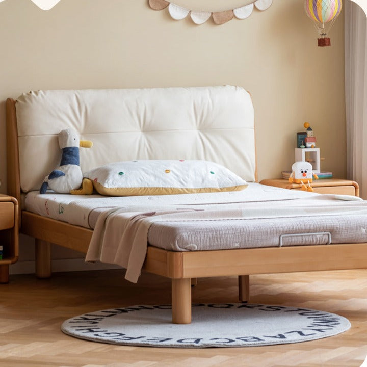 Cream style Organic Leather kid's Bed<