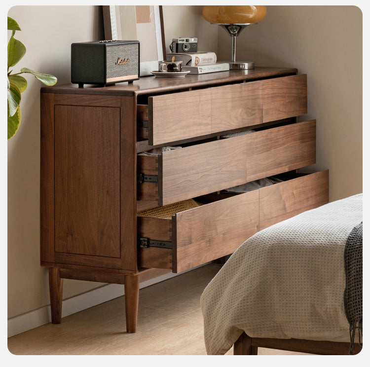 Black Walnut, Ash Solid Wood Chest of Drawers
