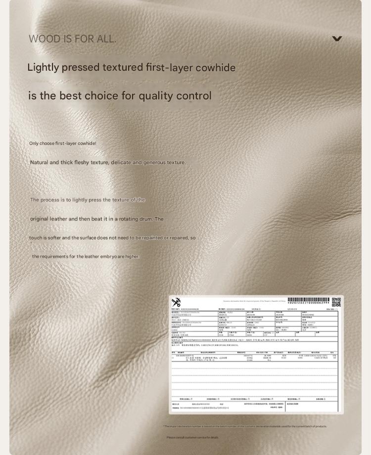 Sandalwood , Black Walnut, Oak Solid Wood First Layer Yellow Cowhide Leather,Technical Cloth