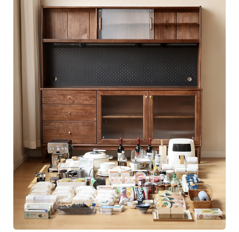 Black Walnut , South American Walnut Solid Wood Sideboard, Buffet Cabinet