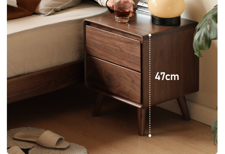 Black Walnut, Ash, Oak Solid Wood Classic Nightstand.