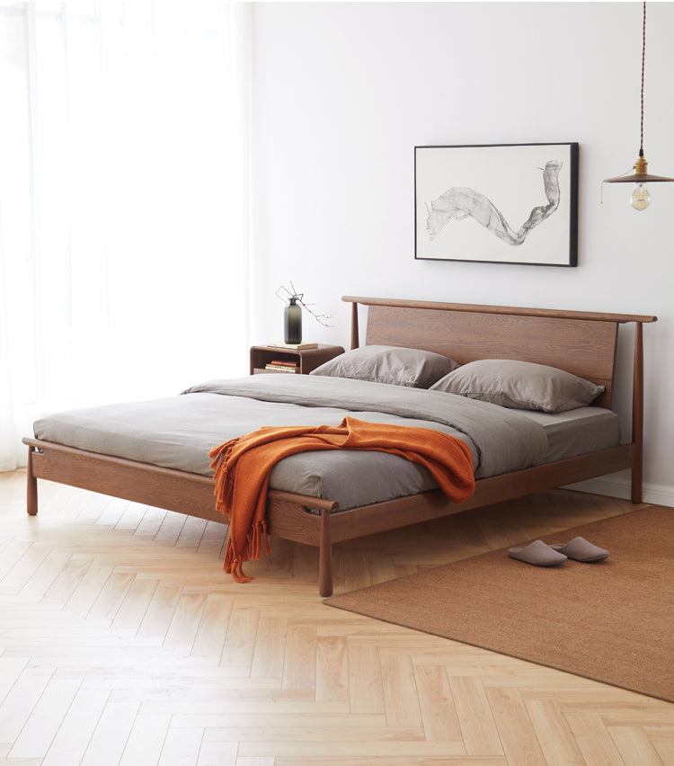 North American black walnut solid wood light luxury bed