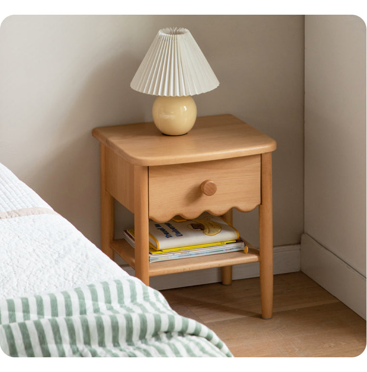 Beech, Oak Solid Wood Nightstand