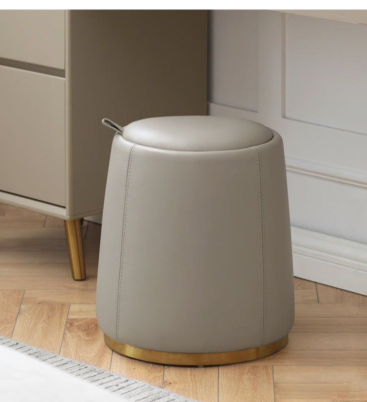 Light luxury organic leather makeup stool "