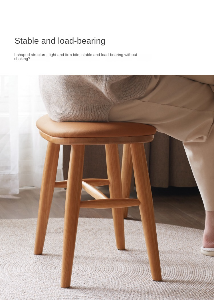 Ash, Cherry Solid Wood Dressing Stool