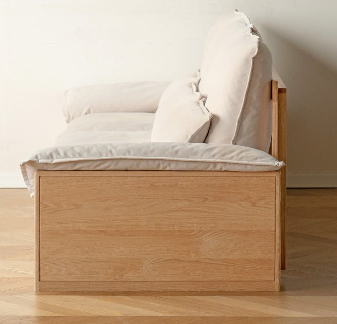 Oak Solid Wood Floor to Floor Tall Sofa.