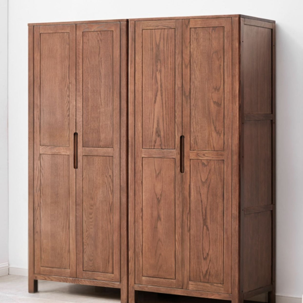 Oak Solid Wood Walnut Color Wardrobe.