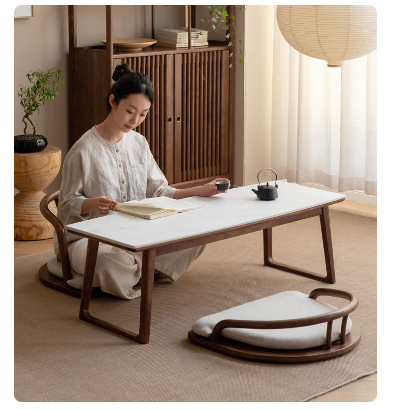 Black Walnut, Ash Solid Wood Rock Plate Modern Tea Table