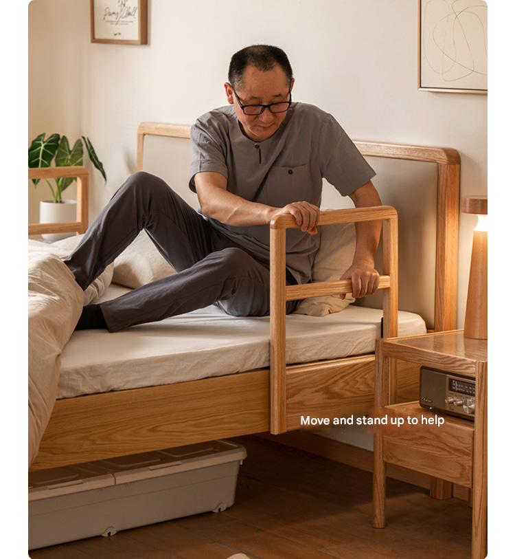 Oak Solid Wood Bed Elderly Bed Suitable For The Elderly High Bed