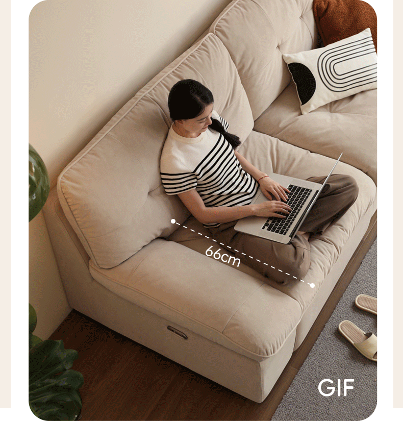 Fabric Sofa Italian Minimalist White Cloud Sofa.