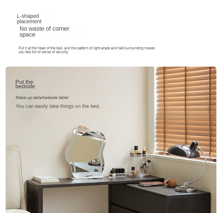 Oak Solid Wood Smoky Color Retro Dressing Table.