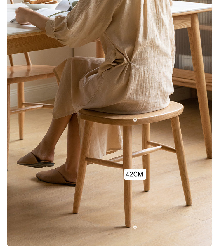 Ash, Oak, Cherry, Black Walnut, Beech Solid Wood Makeup Stool